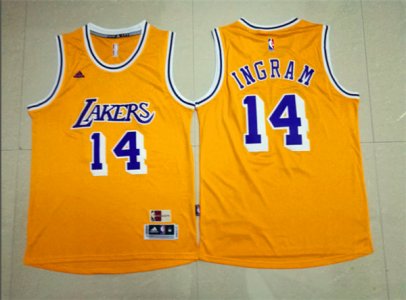 Maillot De Basket Los Angeles Lakers Brandon Ingram 14 Engrener Retro Jaune